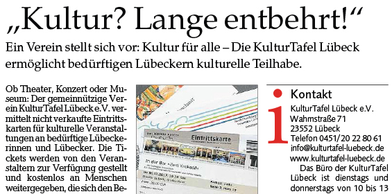Pressespiegel Seite 2 Kulturtafel Lubeck
